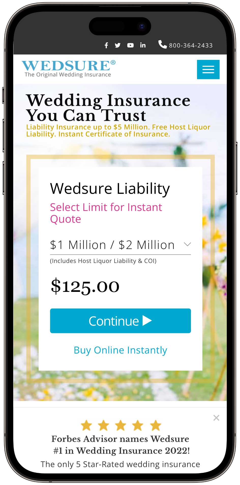 wedsure wedding insurance mobile
