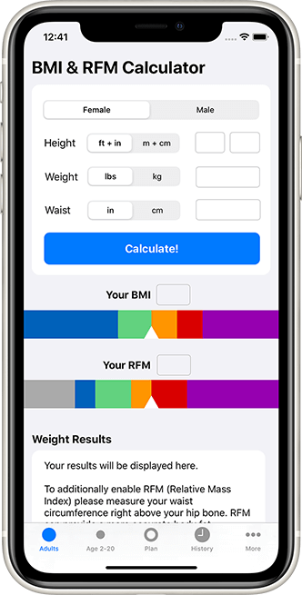 iOS bmi + rom calculator development