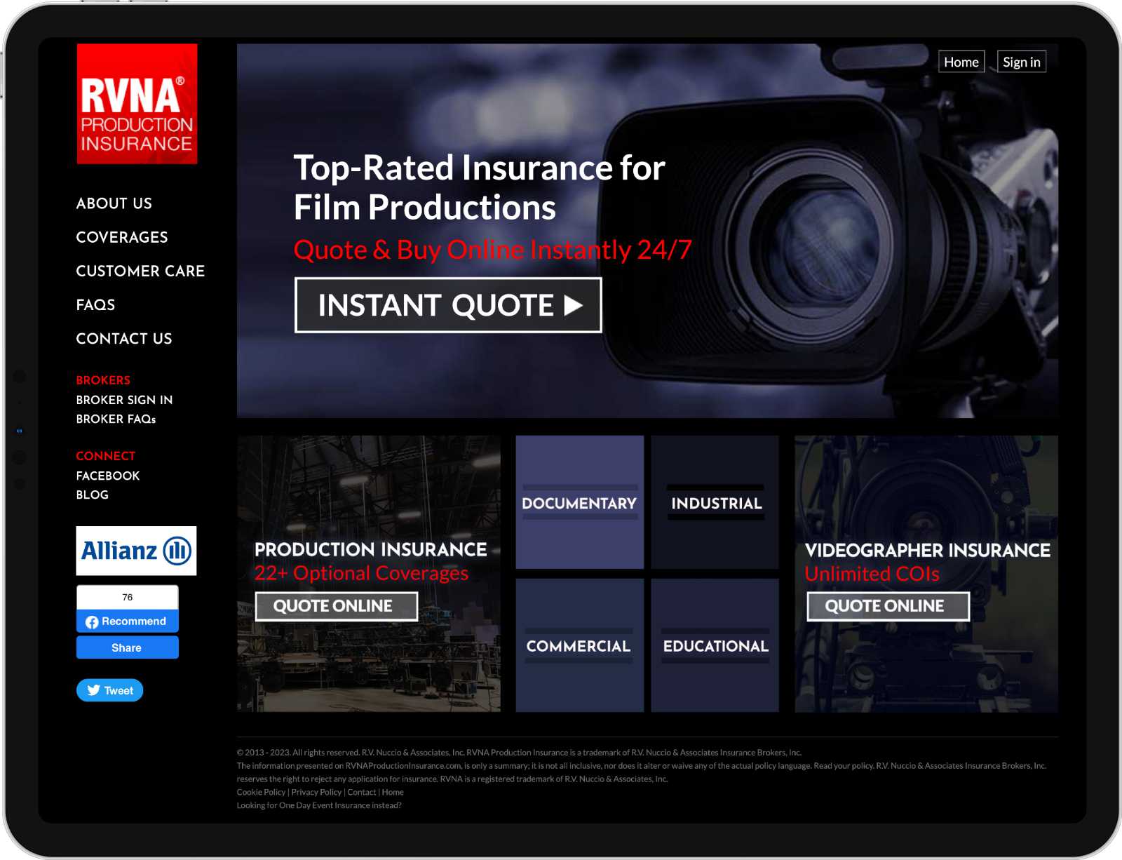 RVNA Film Production Insurance